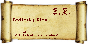 Bodiczky Rita névjegykártya